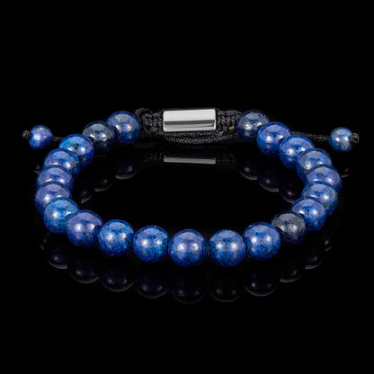 Lapis Lazuli Natural Stone 8mm Beads on Adjustable Cord Tie Bracelet