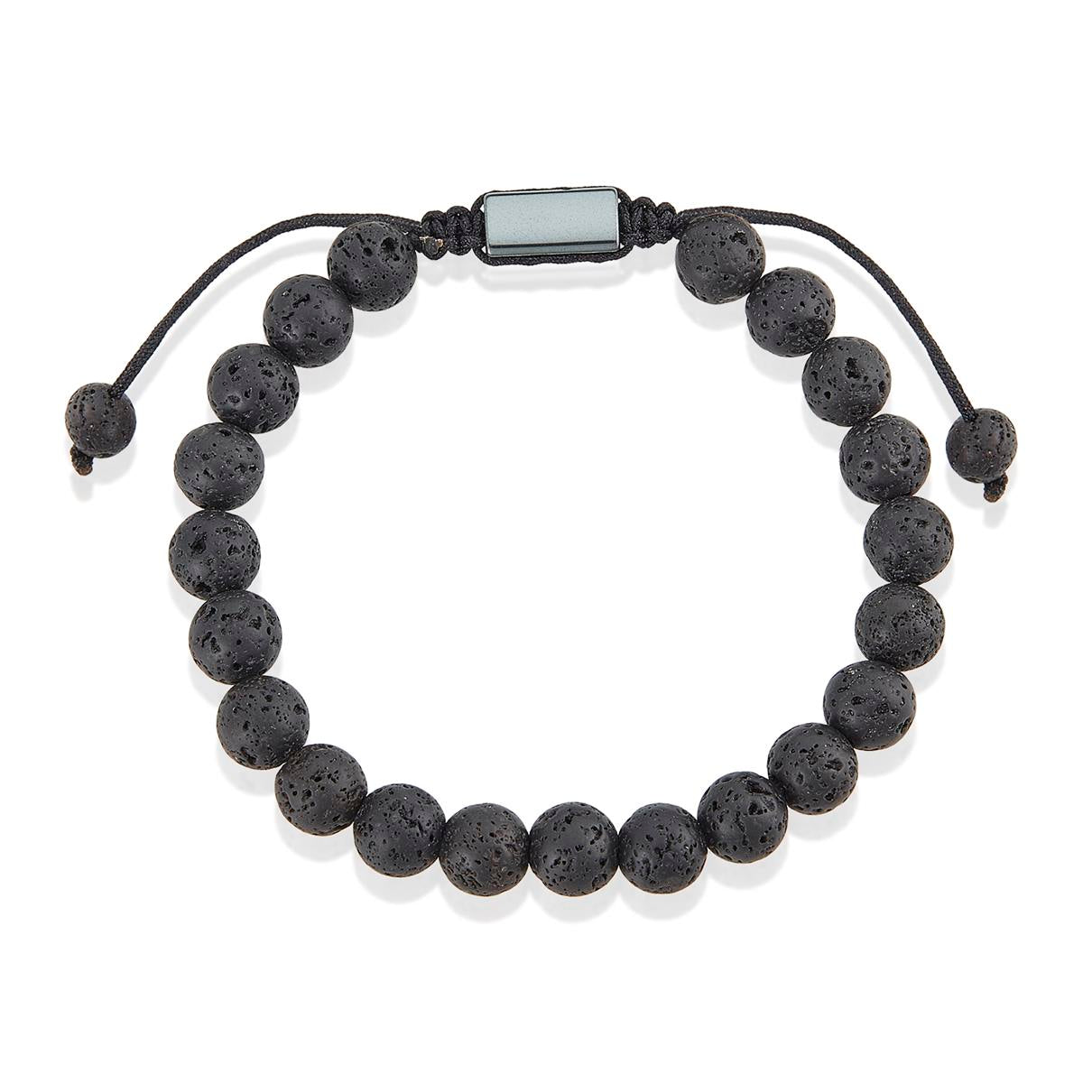 Lava Natural Stone 8mm Beads on Adjustable Cord Tie Bracelet