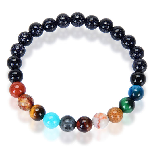 Solar System Natural Stone Bead Stretch Bracelet (8mm)