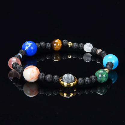 Unisex 30 Piece Solar System Natural Stone Bead Bracelet Pack