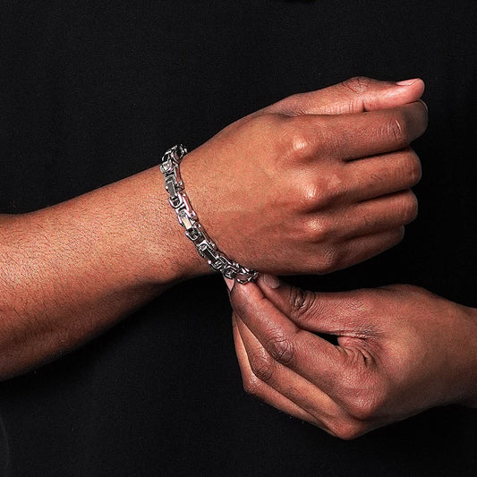 Men's Polished Byzantine Chain Bracelet