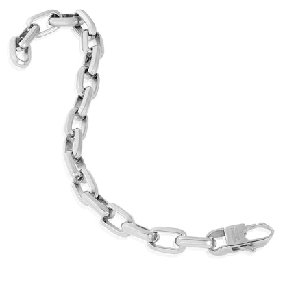 Men's Beveled Edge Large Nautical Oval Link Chain Bracelet