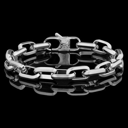 Men's Beveled Edge Large Nautical Oval Link Chain Bracelet