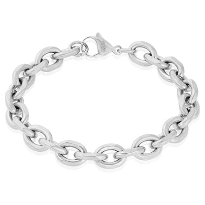 Men's Knife Edge Oval Link Chain Bracelet