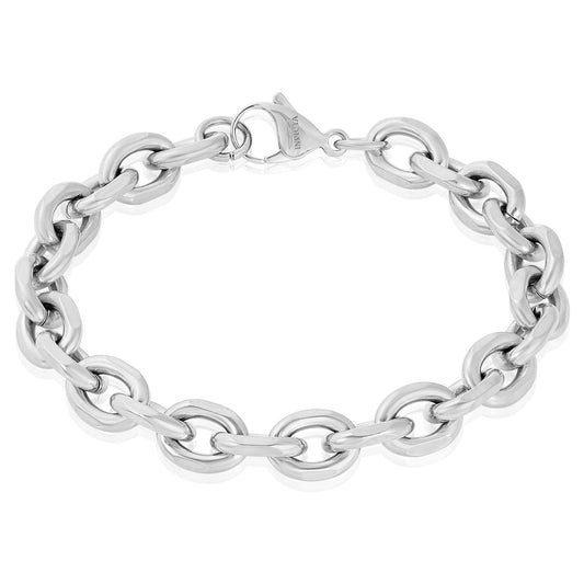 Men's Knife Edge Oval Link Chain Bracelet