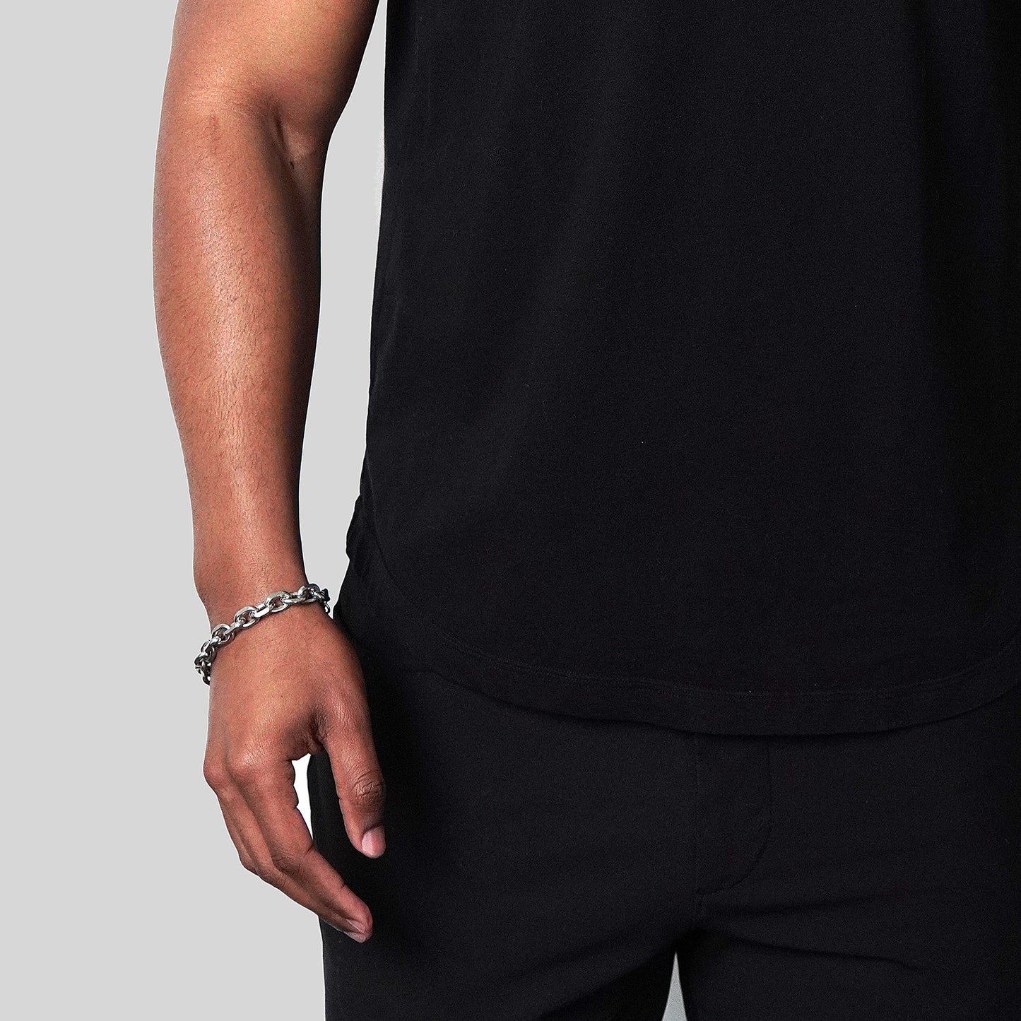 Men's Knife Edge Oval Link Chain Bracelet