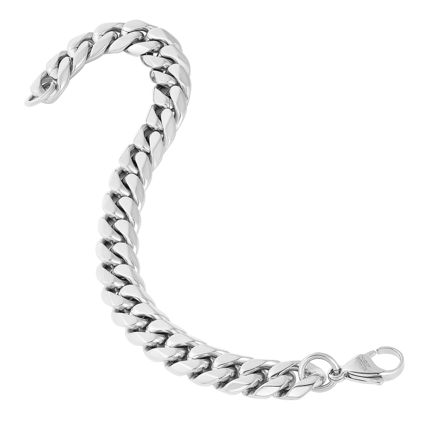 Men's Rounded Beveled Edge Curb Chain Stainless Steel Bracelet
