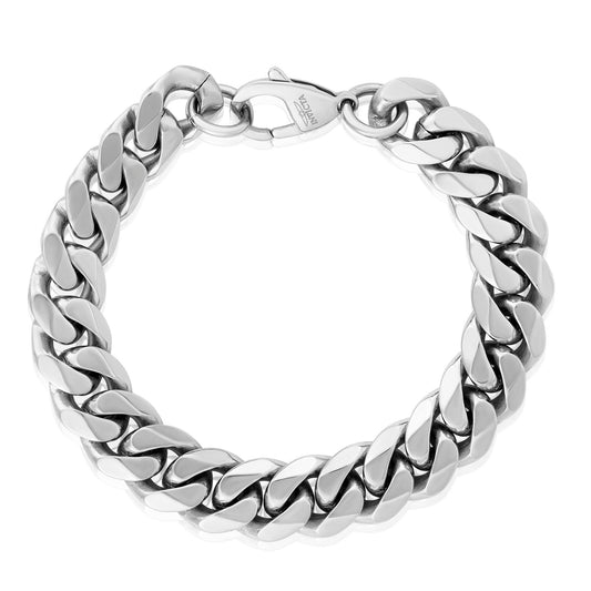 Men's Polished Wide Curb Chain Bracelet