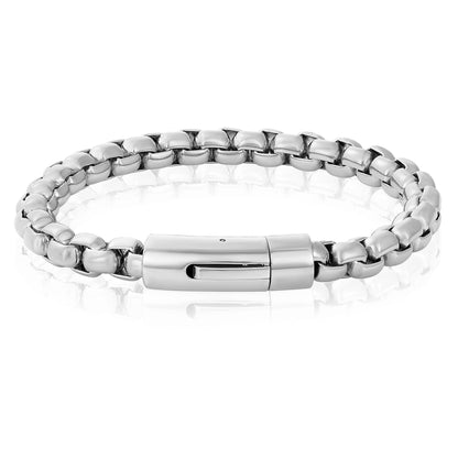 Men's Polished Box Chain Cuff Bracelet