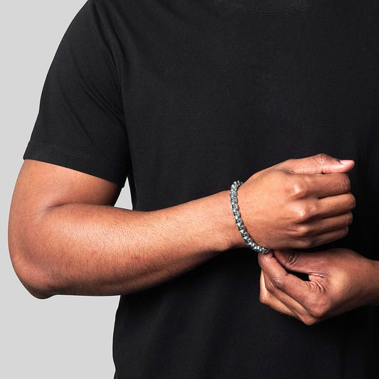 Men's Polished Box Chain Cuff Bracelet