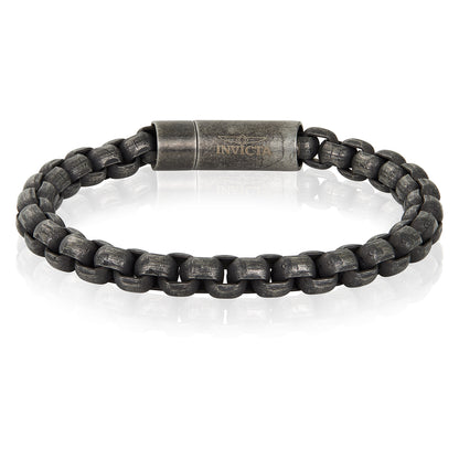 Men's Box Chain Cuff Gunmetal Steel Bracelet