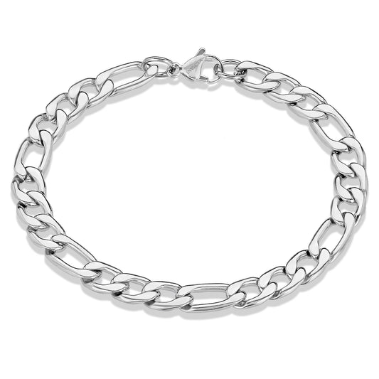 Crucible Jewelry Polished Figaro Chain Bracelet