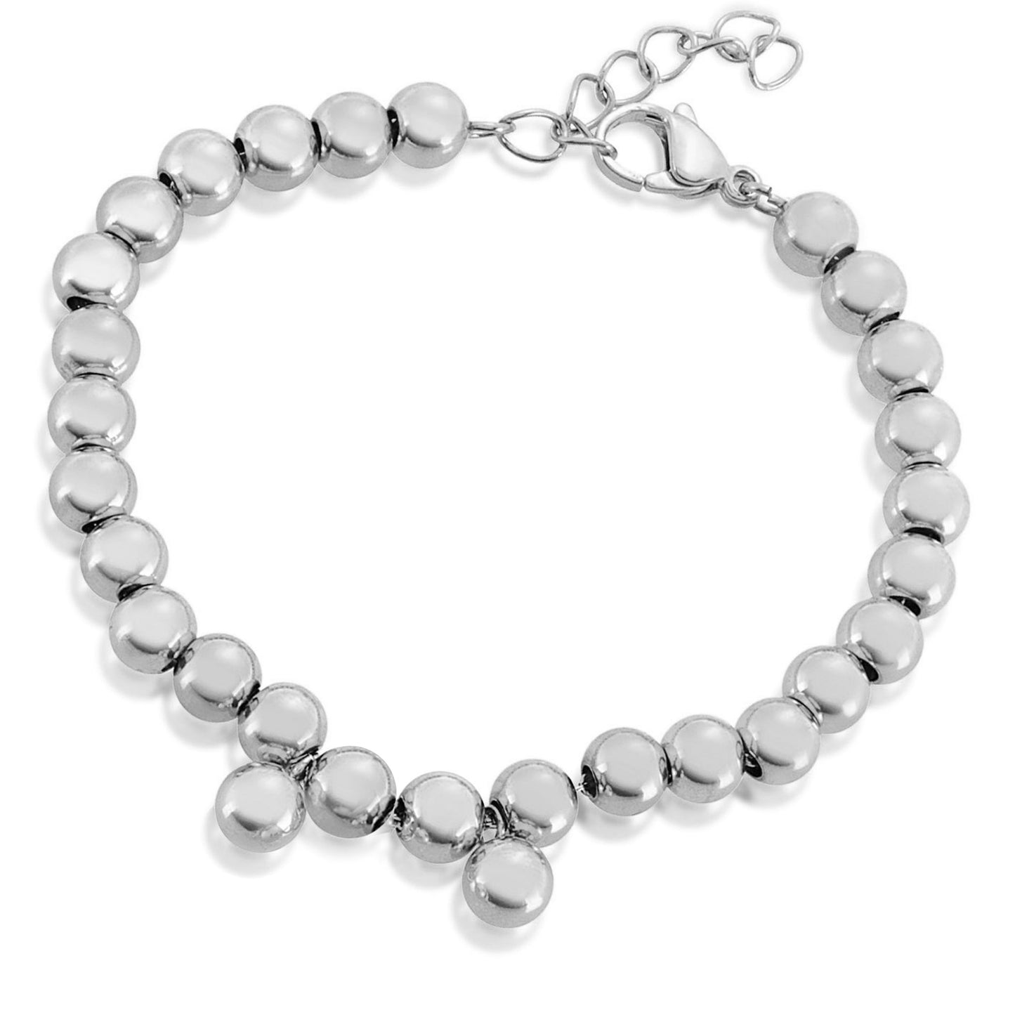 ELYA Women's Polished Beaded Stainless Steel Bracelet