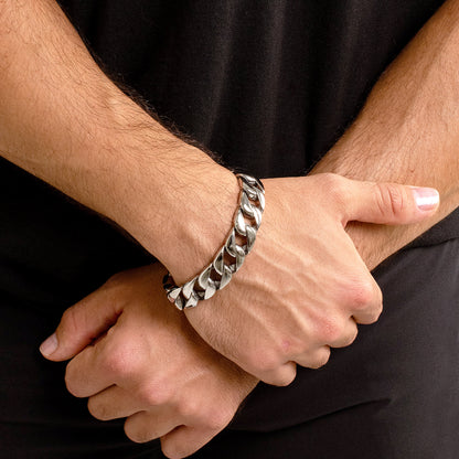 Men's Stainless Steel Polished Curb Chain Bracelet