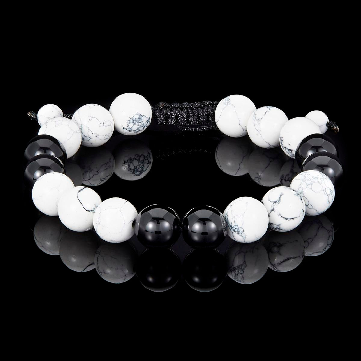 Crucible Jewelry Polished Howlite Beads Adjustable Bracelet