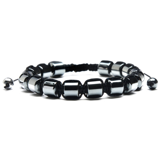 Hematite Stone Beaded Adjustable Bracelet (8mm)