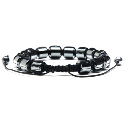 Hematite Stone Beaded Adjustable Bracelet (8mm)