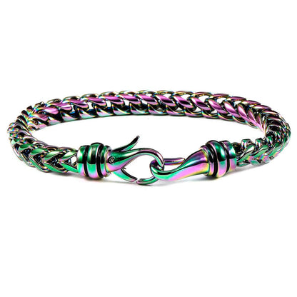 Men's Polished Franco Chain Steel Bracelet (6mm Wide) - 8"