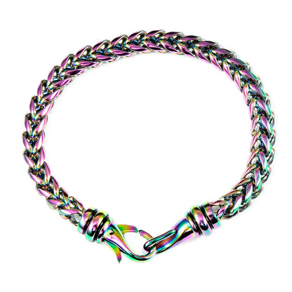 Men's Polished Franco Chain Steel Bracelet (6mm Wide) - 8"