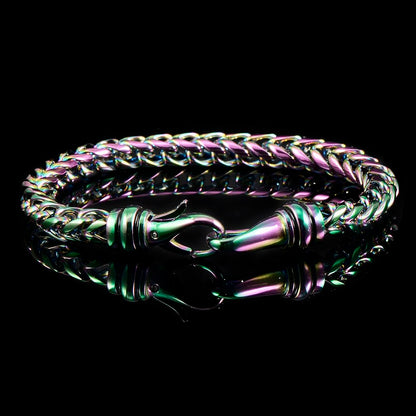 Men's Polished Franco Chain Steel Bracelet (6mm Wide) - 8"