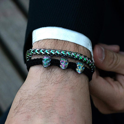 Men's Polished Franco Chain Steel Bracelet (6mm Wide) - 8"