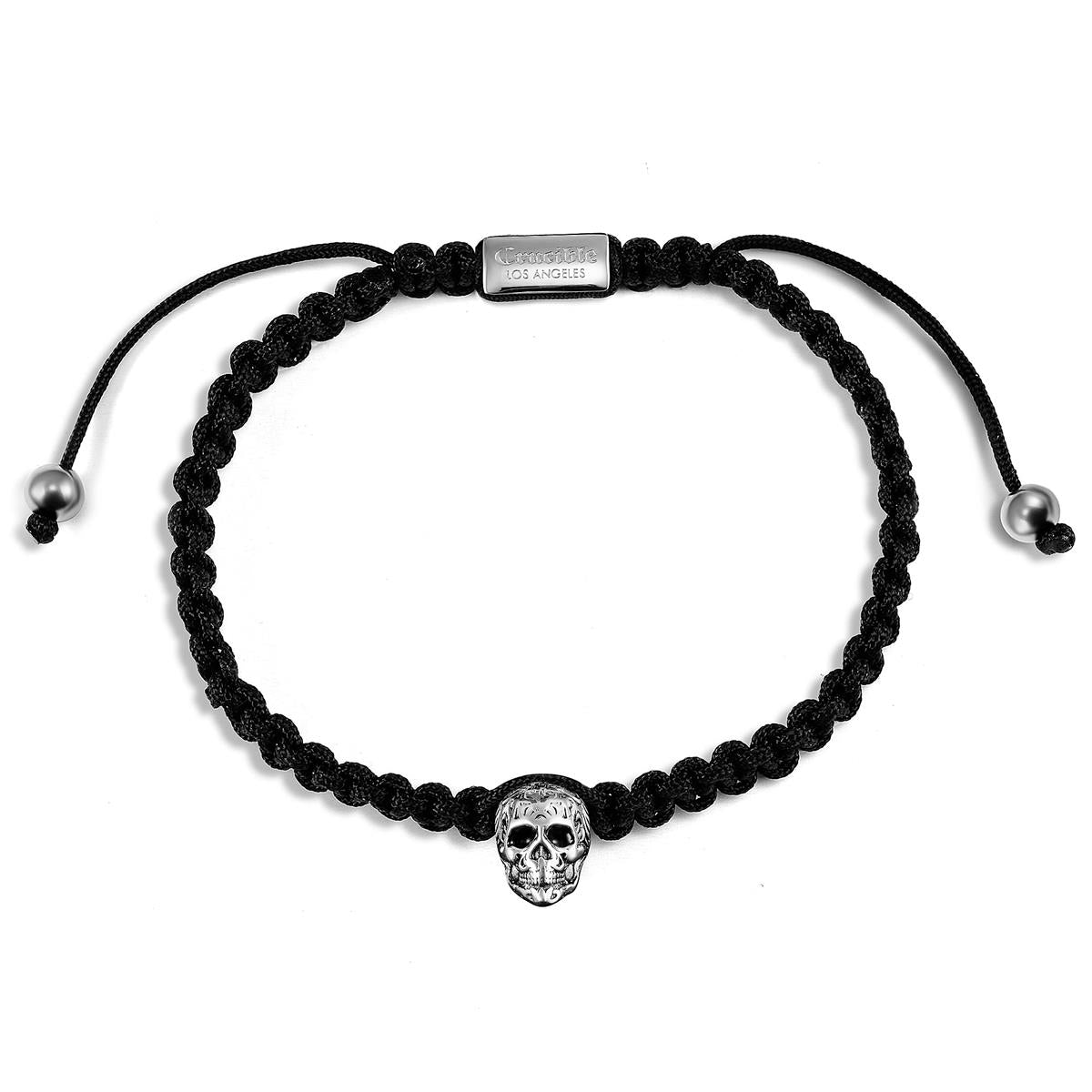 Crucible Skull on Shocker Tie Woven Bracelet