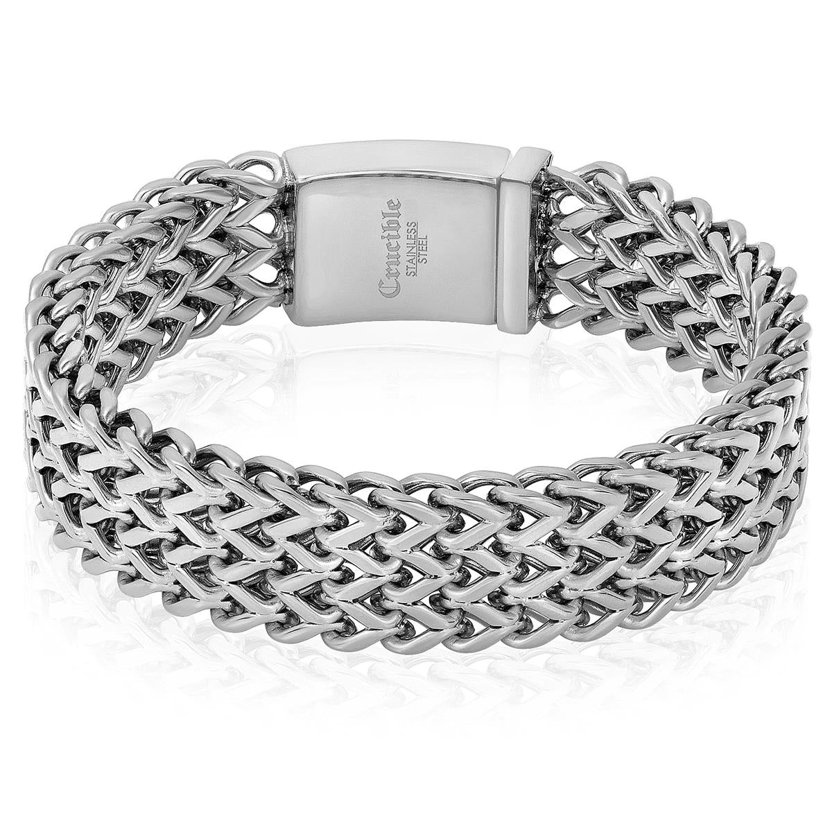 Stainless Steel Three Row Franco Bracelet 18mm Wide