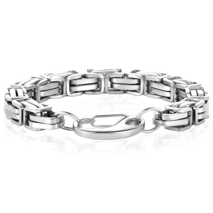 Stainless Steel Byzantine Chain Bracelet 11mm Wide