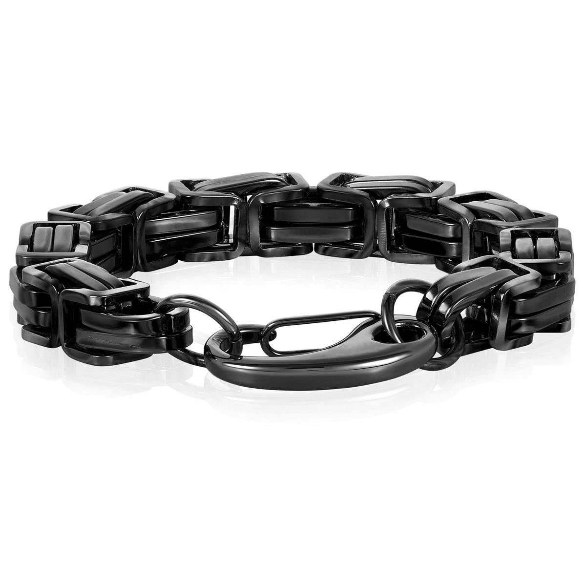 Stainless Steel Byzantine Chain Bracelet 11mm Wide