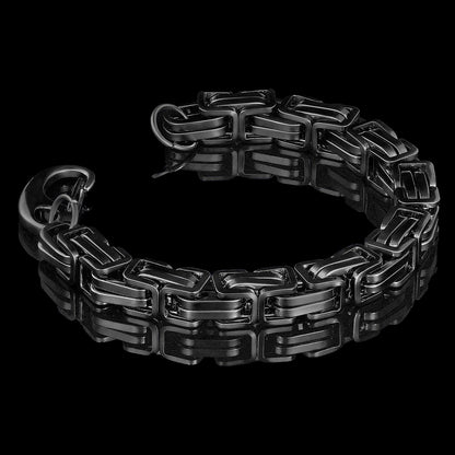 Stainless Steel Byzantine Chain Bracelet 11mm Wide