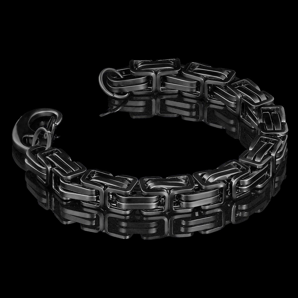 Men's Byzantine Chain Stainless Steel Bracelet (11mm Wide)