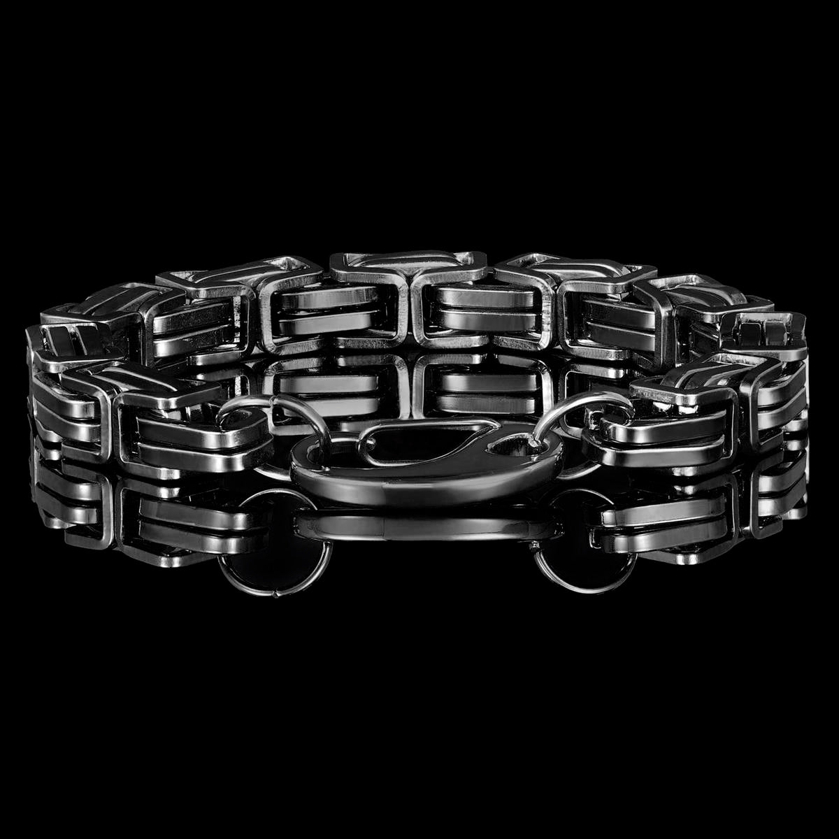 Stainless Steel Byzantine Chain Bracelet 11mm Wide