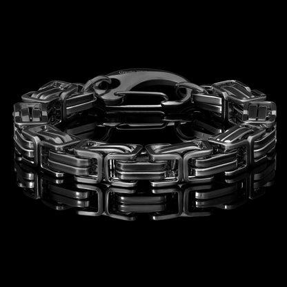 Men's Byzantine Chain Stainless Steel Bracelet (11mm Wide)