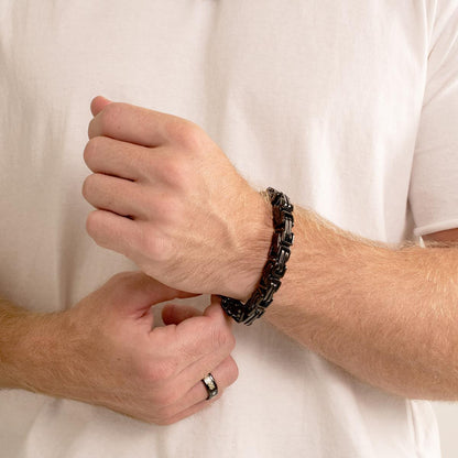 Men's Byzantine Chain Stainless Steel Bracelet (11mm Wide)