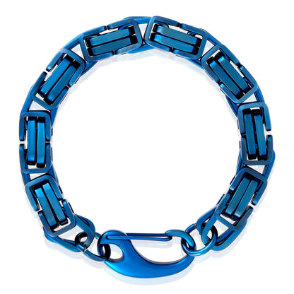 Men's Byzantine Chain Stainless Steel Bracelet (11mm Wide)