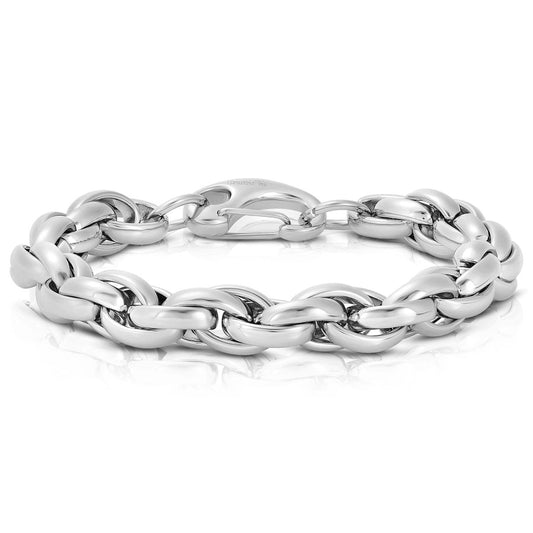 Stainless Steel Rope Chain Bracelet 11mm Wide