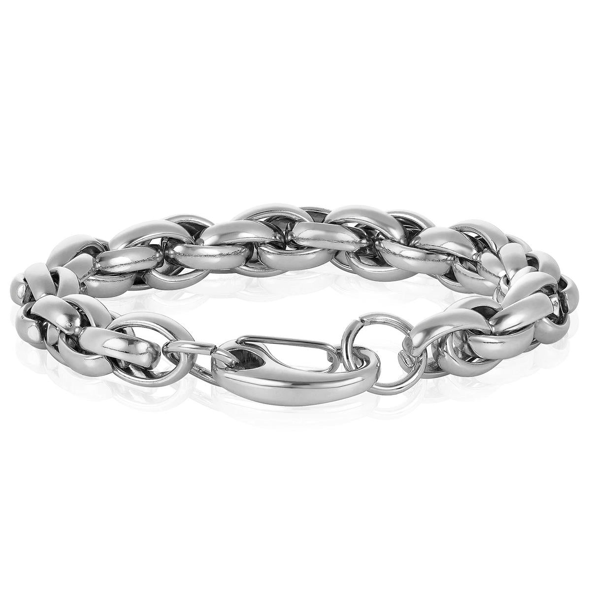 Stainless Steel Rope Chain Bracelet 11mm Wide