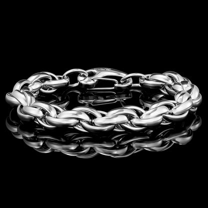 Stainless Steel Rope Chain Bracelet 11mm Wide