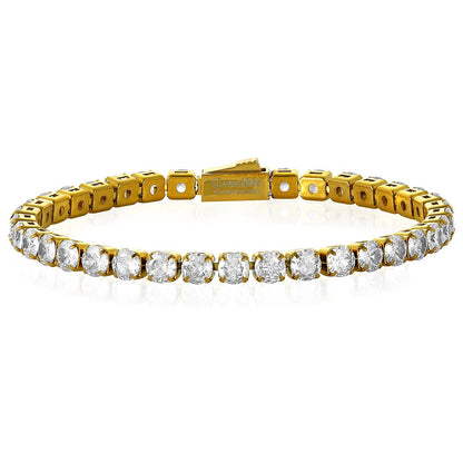 18k Gold Plated 5mm Simulated Diamond Tennis Bracelet