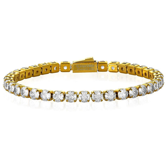 18k Gold Plated 5mm Simulated Diamond Tennis Bracelet