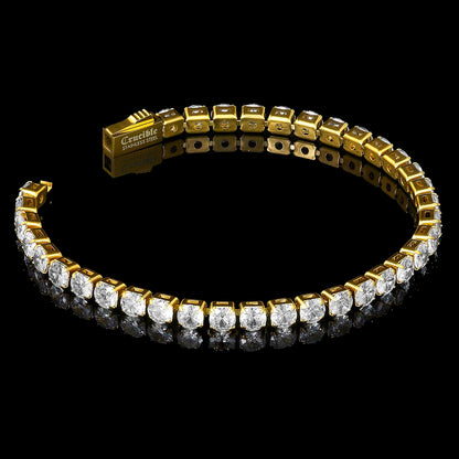 18k Gold Plated 5mm Simulated Diamond Tennis Bracelet