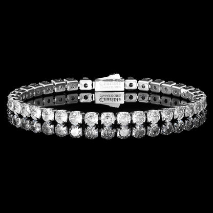 Silver 5mm Simulated Diamond Tennis Bracelet