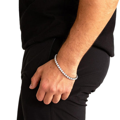 Silver 5mm Simulated Diamond Tennis Bracelet