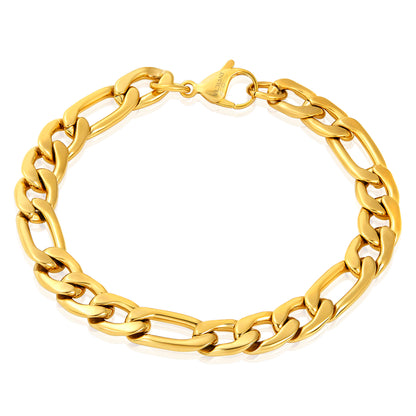 Invicta Jewelry Men's Figaro Chain Steel Bracelet