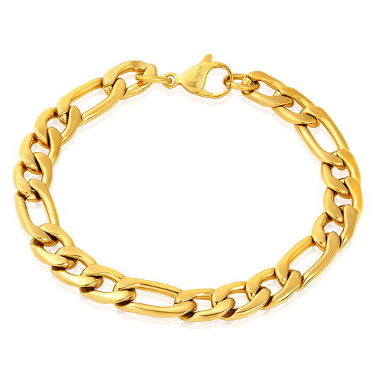 Invicta Jewelry Men's Figaro Chain Steel Bracelet