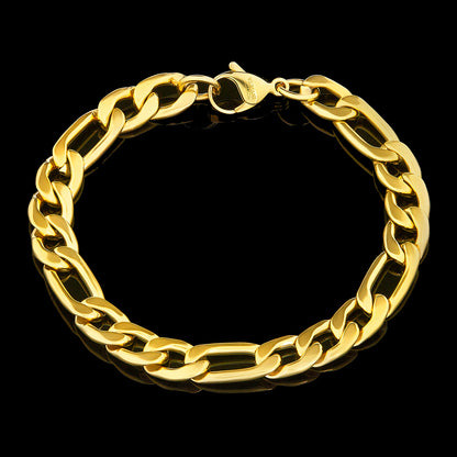 Invicta Jewelry Men's Figaro Chain Steel Bracelet