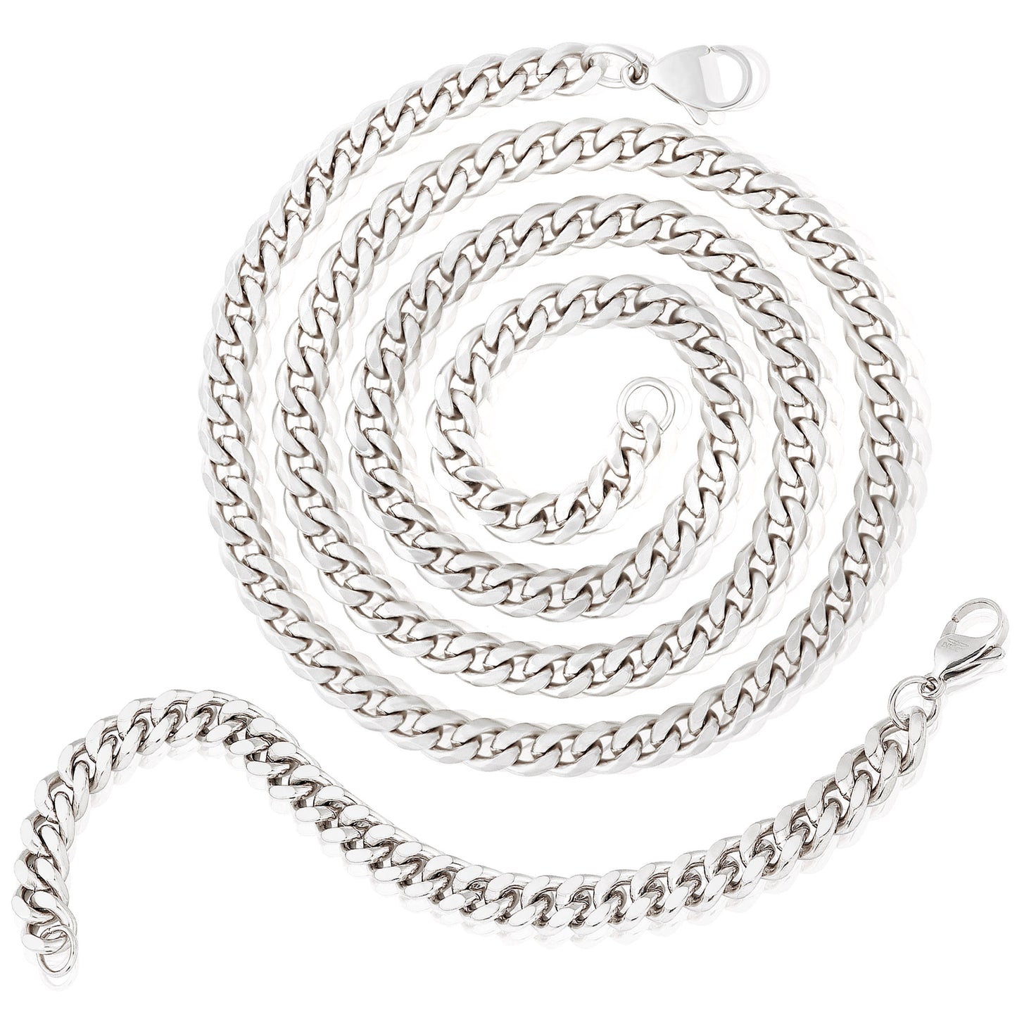 Crucible Jewelry Curb Bracelet and Necklace Chain Set