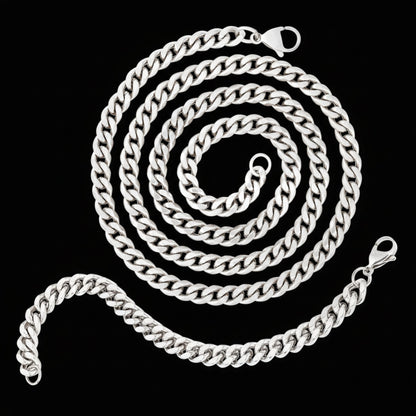Crucible Jewelry Curb Bracelet and Necklace Chain Set