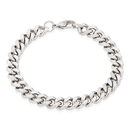 Men's Knife Edge Curb Chain Stainless Steel Bracelet