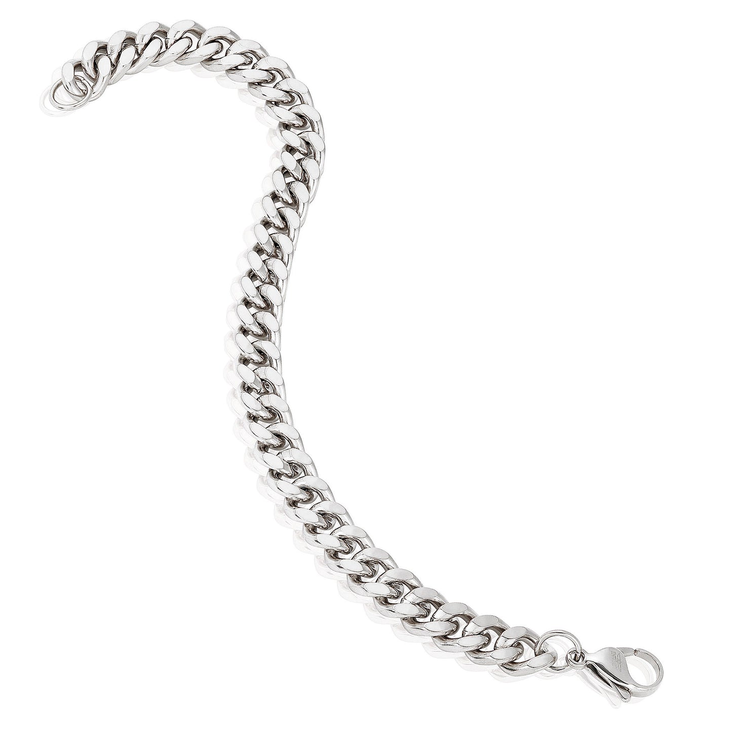 Men's Knife Edge Curb Chain Stainless Steel Bracelet
